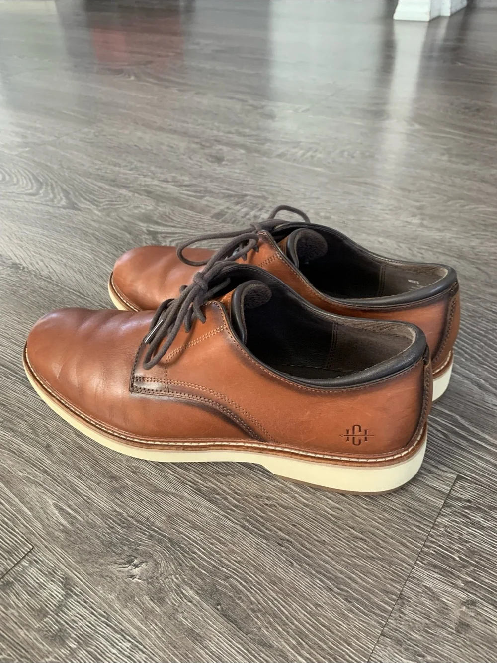 Cole Haan American classic Men's Brown Leather Derby Shoes  Lace-Up